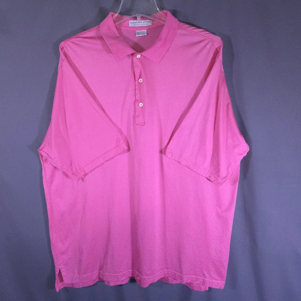 Martin Timeless as the‎ Game Polo Shirt Pink 100% Pima Cotton XX Large Preppy